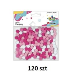 POMPONY 10mm MIX RÓŻÓWY A"120szt TITANUM / TY 462557